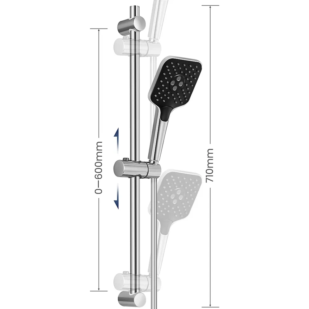 Pommeau De Douche, Flexible Et Barre De Douche|Sofetiy Max Kit de douche, Douchette 3 Fonctions, Ensemble de Douche Design Réglable en Hauteur, Pommeau de douche, barre