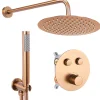 Rea Kit De Douche Encastré Lungo Thermostat Brush Copper 36,5X17X25Cm + Box