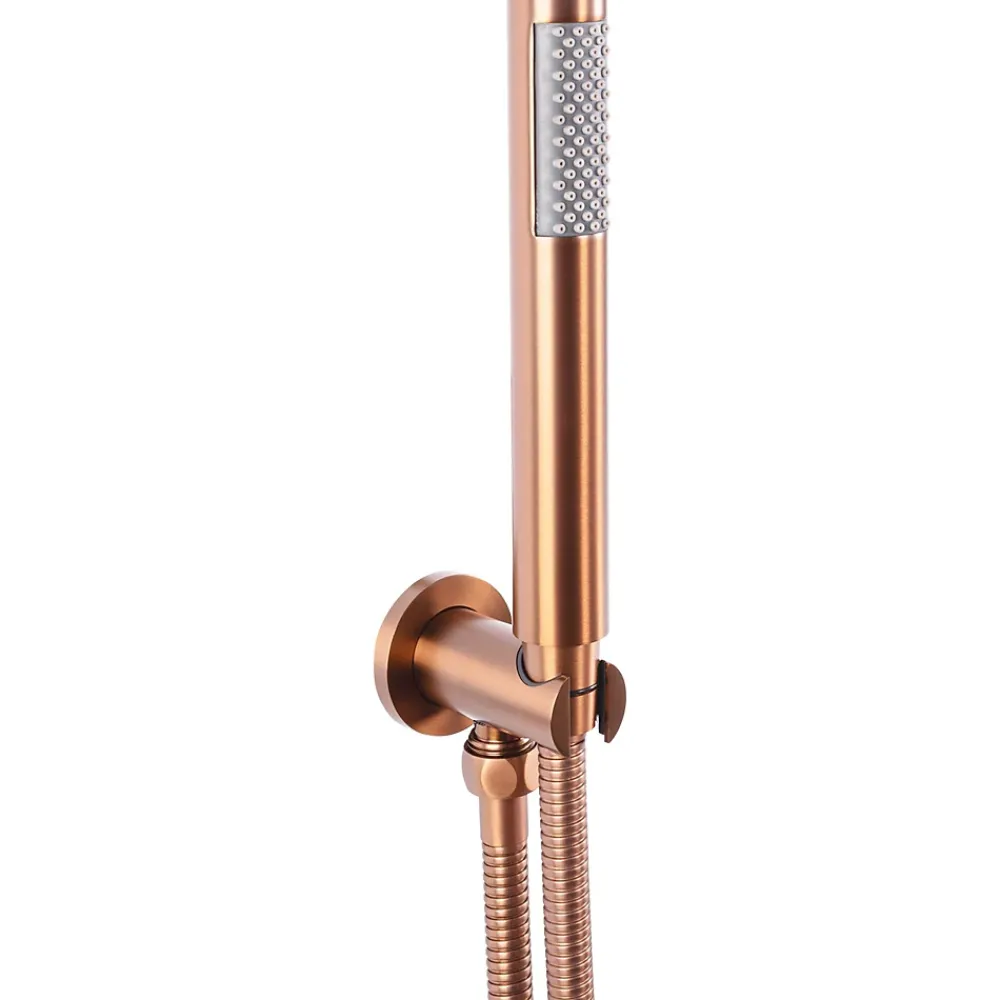 Rea Kit De Douche Encastré Lungo Thermostat Brush Copper 36,5X17X25Cm + Box