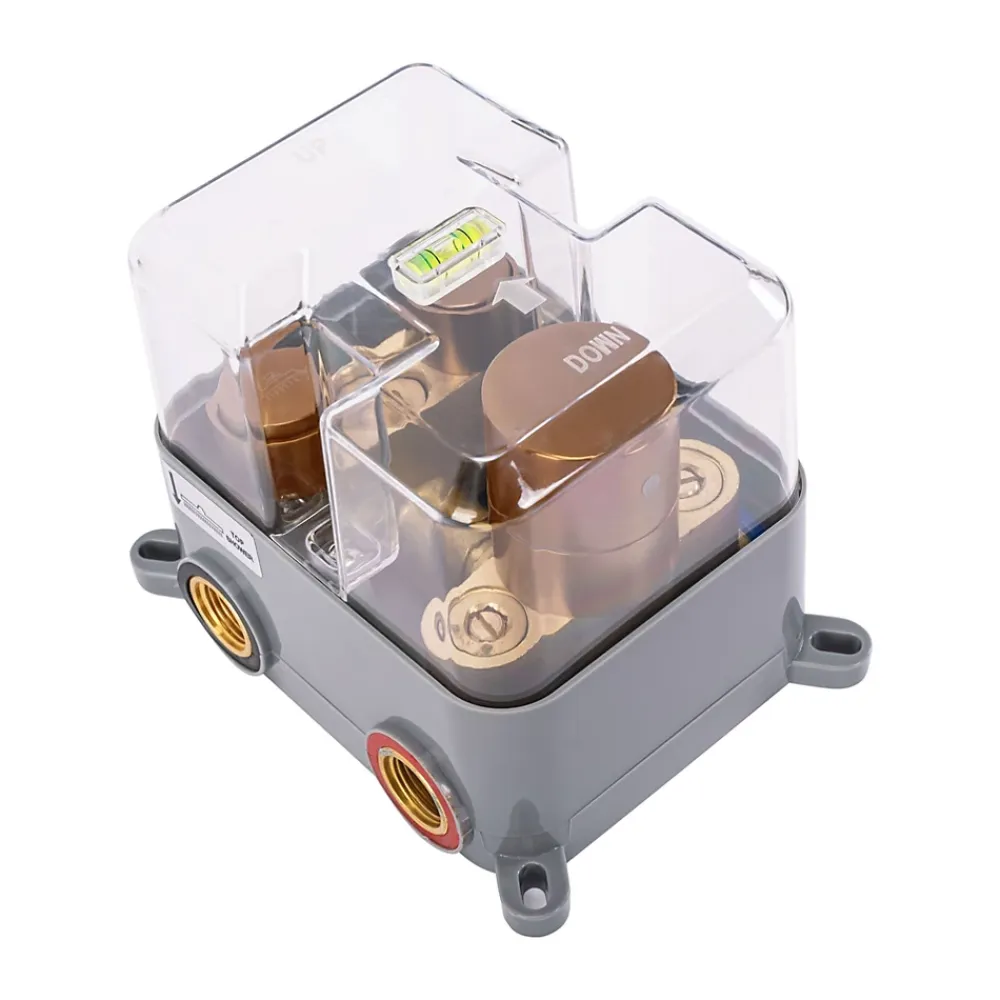 Rea Kit De Douche Encastré Lungo Thermostat Brush Copper 36,5X17X25Cm + Box