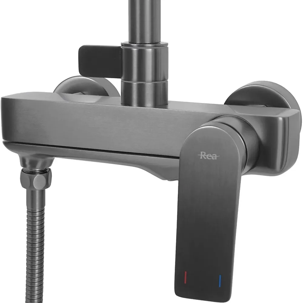 Colonne De Douche Mécanique|Rea Kit De Douche Avalon Titanium 50X23X153Cm