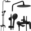 Colonne De Douche Mécanique|Rea Kit De Douche Avalon Black 50X23X153Cm