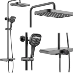 Rea Kit De Douche Bari Titanium 37X31X100Cm