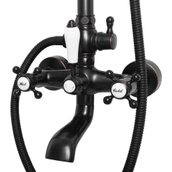 Colonne De Douche Mécanique|Rea Kit De Douche Bergamo Black 50X21X150Cm