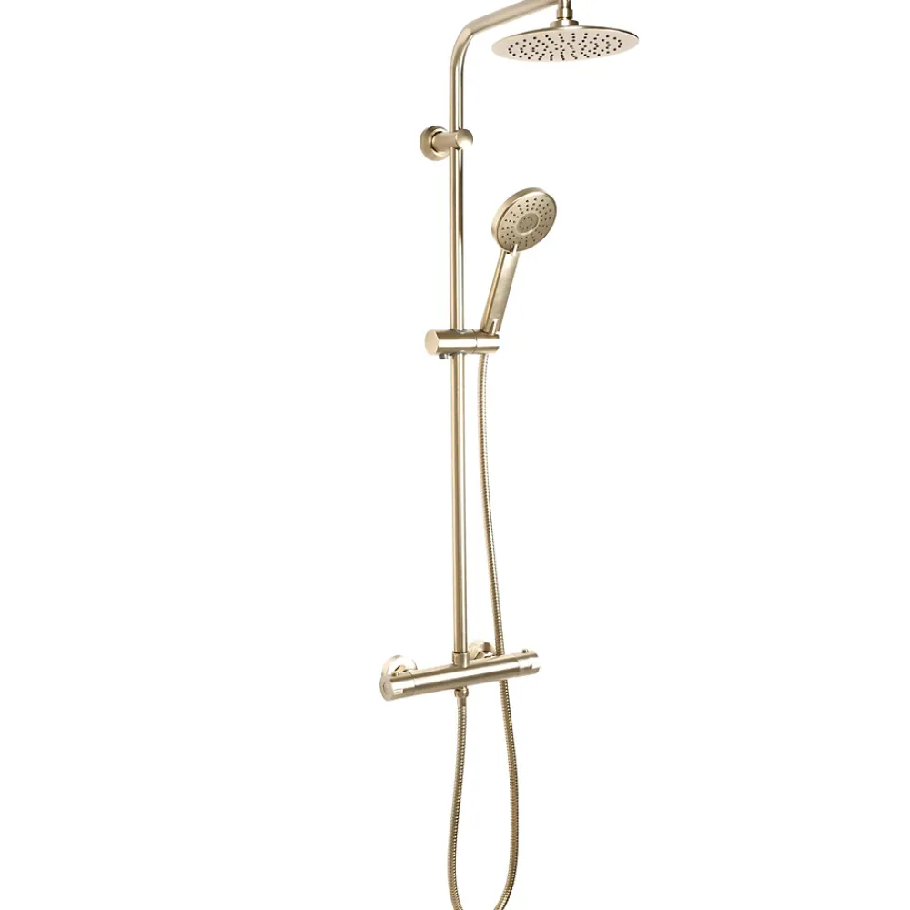 Colonne De Douche Mécanique|Rea Kit De Douche Bliss Thermostat Brush Gold 38,5X27,5X100Cm