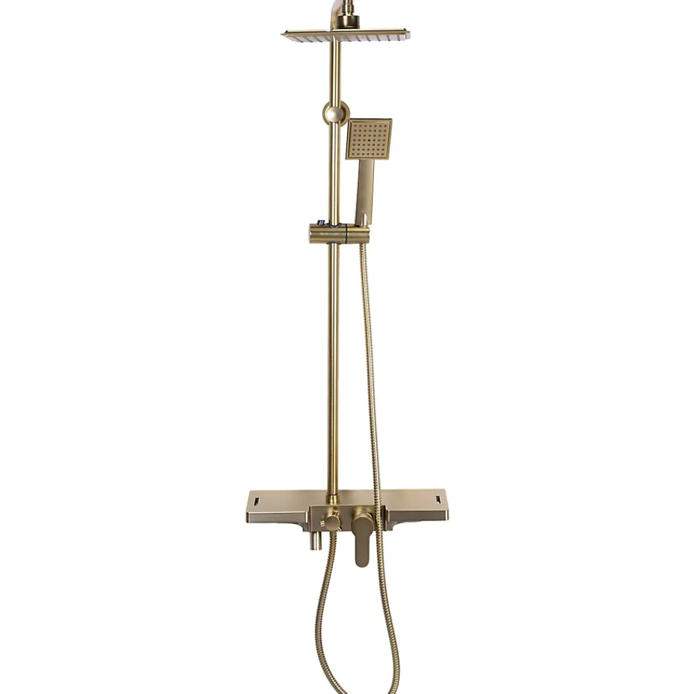 Colonne De Douche Mécanique|Rea Kit De Douche Bravo Brush Gold 45X40X105Cm