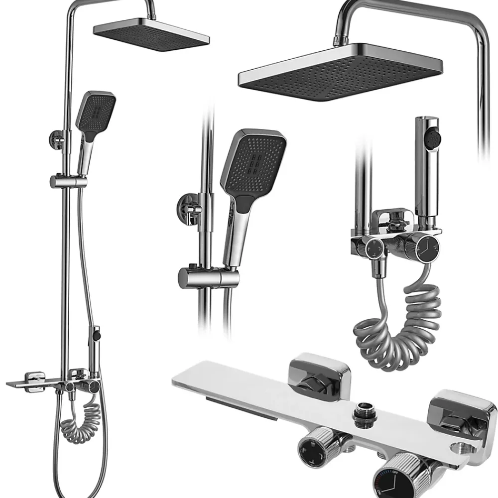 Rea Kit De Douche Helix Chrome 38X30X114,5Cm