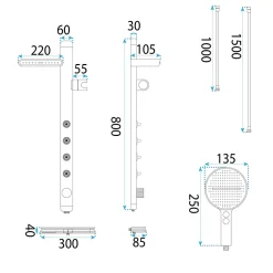 Rea Kit De Douche Karl Thermostat Titanium