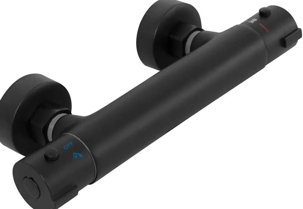 Colonne De Douche Mécanique|Rea Kit De Douche Mike Thermostat Black 13X27,5X98,5Cm