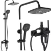 Colonne De Douche Mécanique|Rea Kit De Douche My2021-77B Argus Black 44X23X144Cm