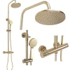Rea Kit De Douche Parot Thermostat Brush Gold 10X27X120Cm