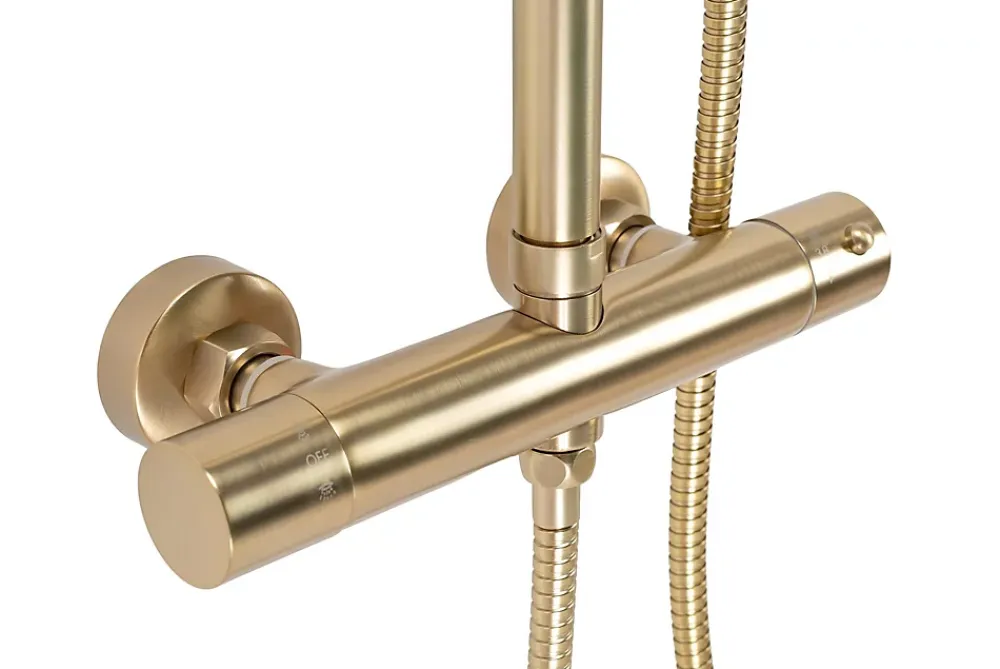 Rea Kit De Douche Parot Thermostat Brush Gold 10X27X120Cm