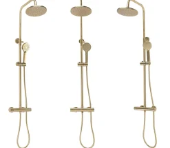 Rea Kit De Douche Parot Thermostat Brush Gold 10X27X120Cm