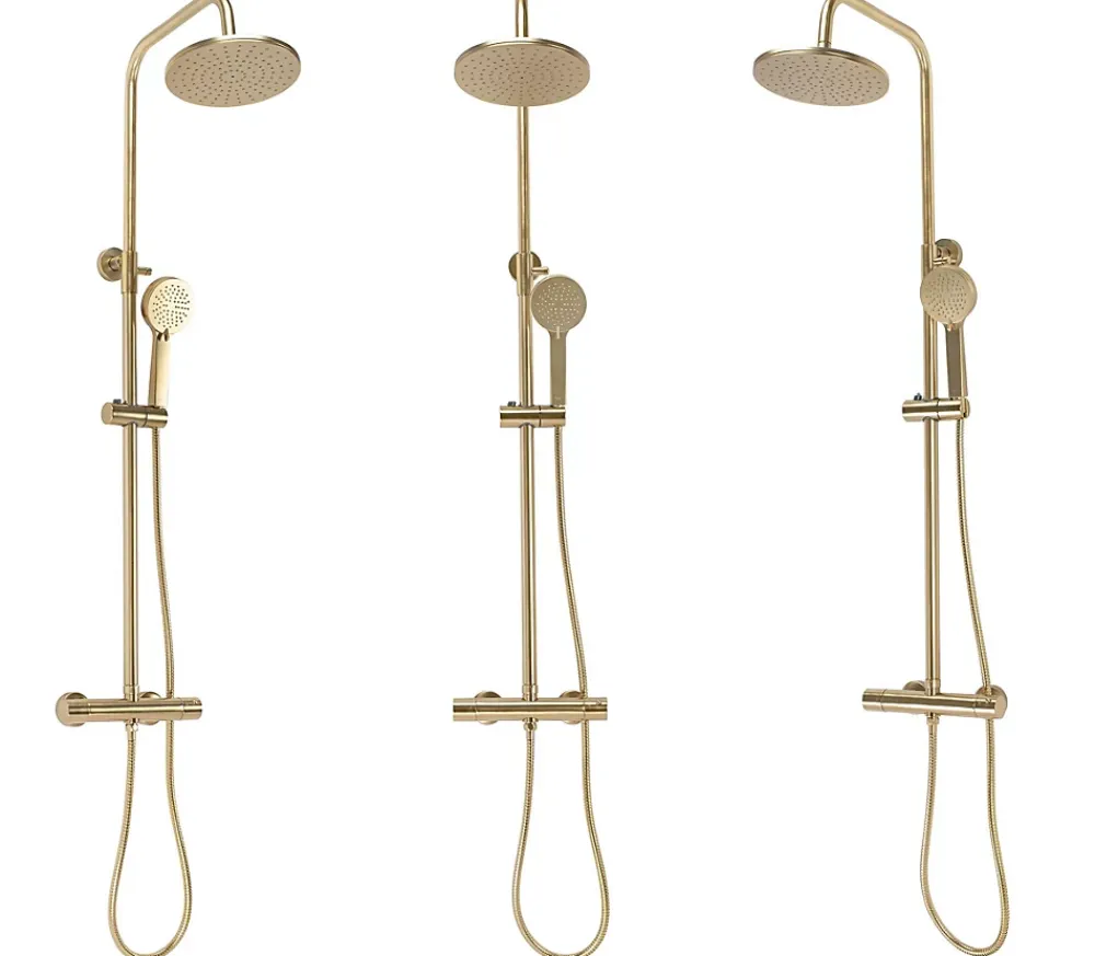 Rea Kit De Douche Parot Thermostat Brush Gold 10X27X120Cm