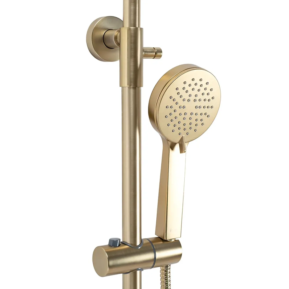 Rea Kit De Douche Parot Thermostat Brush Gold 10X27X120Cm