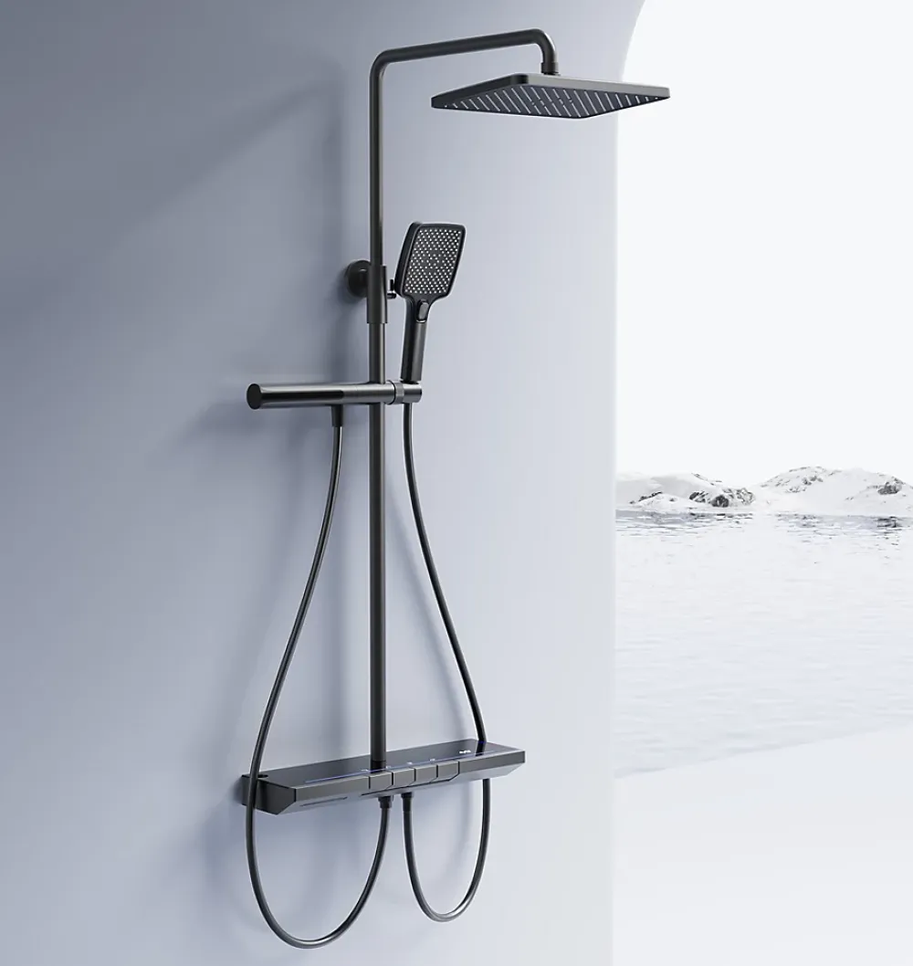 Colonne De Douche Mécanique|Rea Kit De Douche Pedro Thermostat Titanium