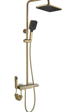 Rea Kit De Douche Rob Thermostat Brush Gold 11,5X33X115Cm