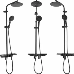 Colonne De Douche Mécanique|Rea Kit De Douche Santos Black 13,5X40X117Cm