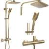 Colonne De Douche Mécanique|Rea Kit De Douche Tom Thermostat Brush Gold 8X27,5X120Cm