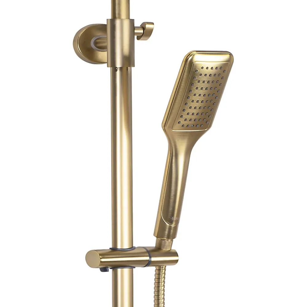 Colonne De Douche Mécanique|Rea Kit De Douche Tom Thermostat Brush Gold 8X27,5X120Cm
