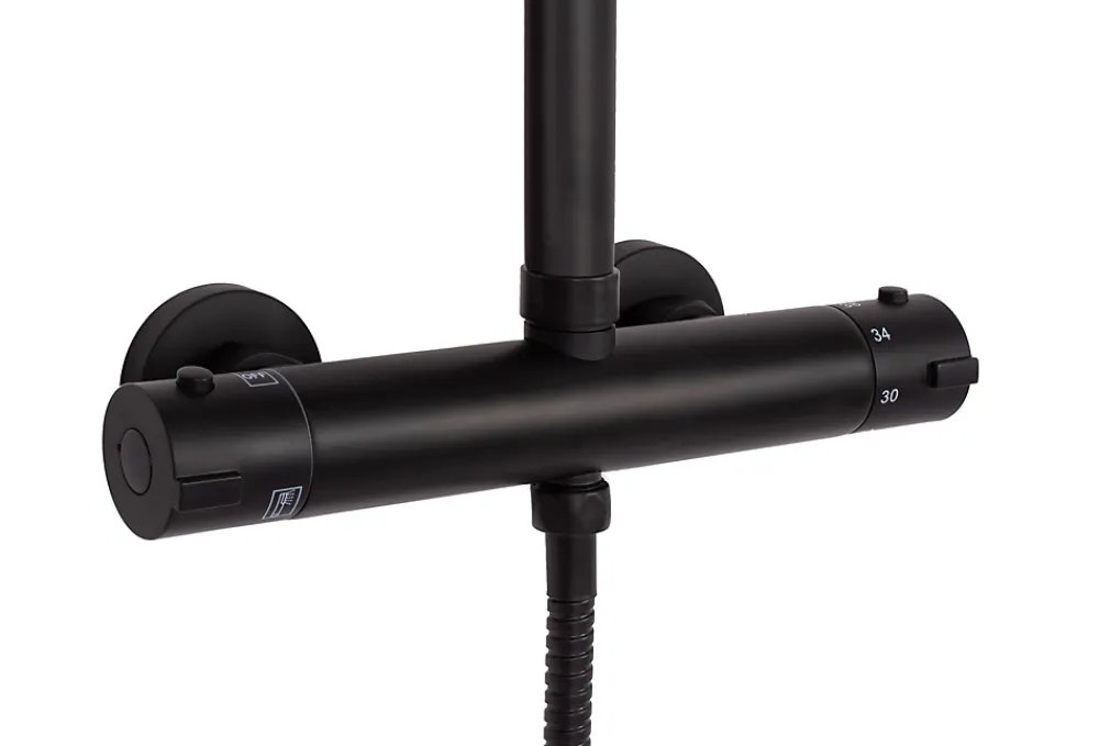 Rea Kit De Douche Tom Thermostat Black