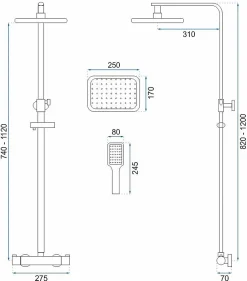 Rea Kit De Douche Tom Thermostat Black