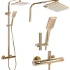 Rea Kit De Douche Tom Thermostat Gold 7X27,5X120Cm