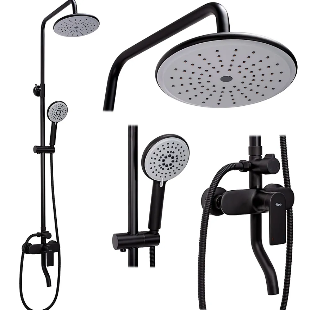 Rea Kit De Douche Verso Black 45,5X22X143,5Cm
