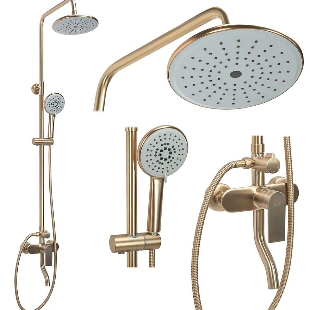 Rea Kit De Douche Verso Brush Gold 45,5X22X143,5Cm