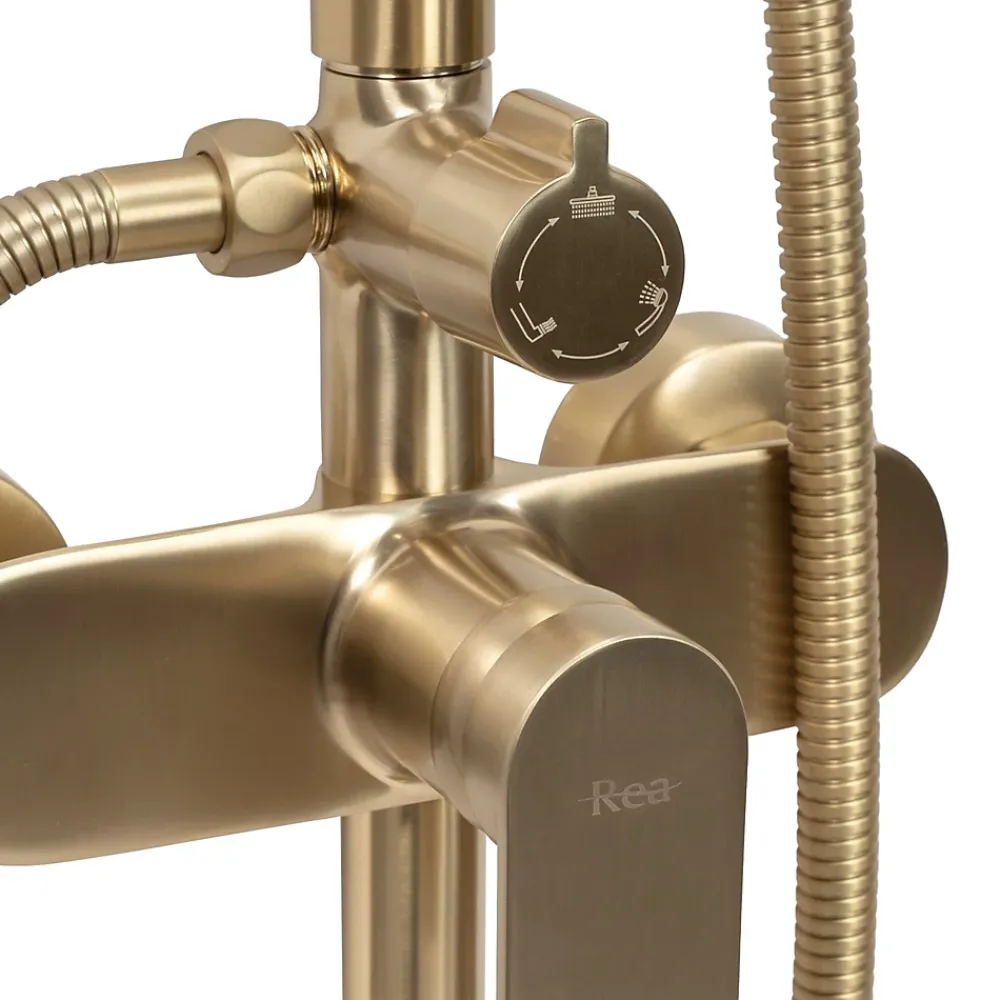 Rea Kit De Douche Verso Brush Gold 45,5X22X143,5Cm