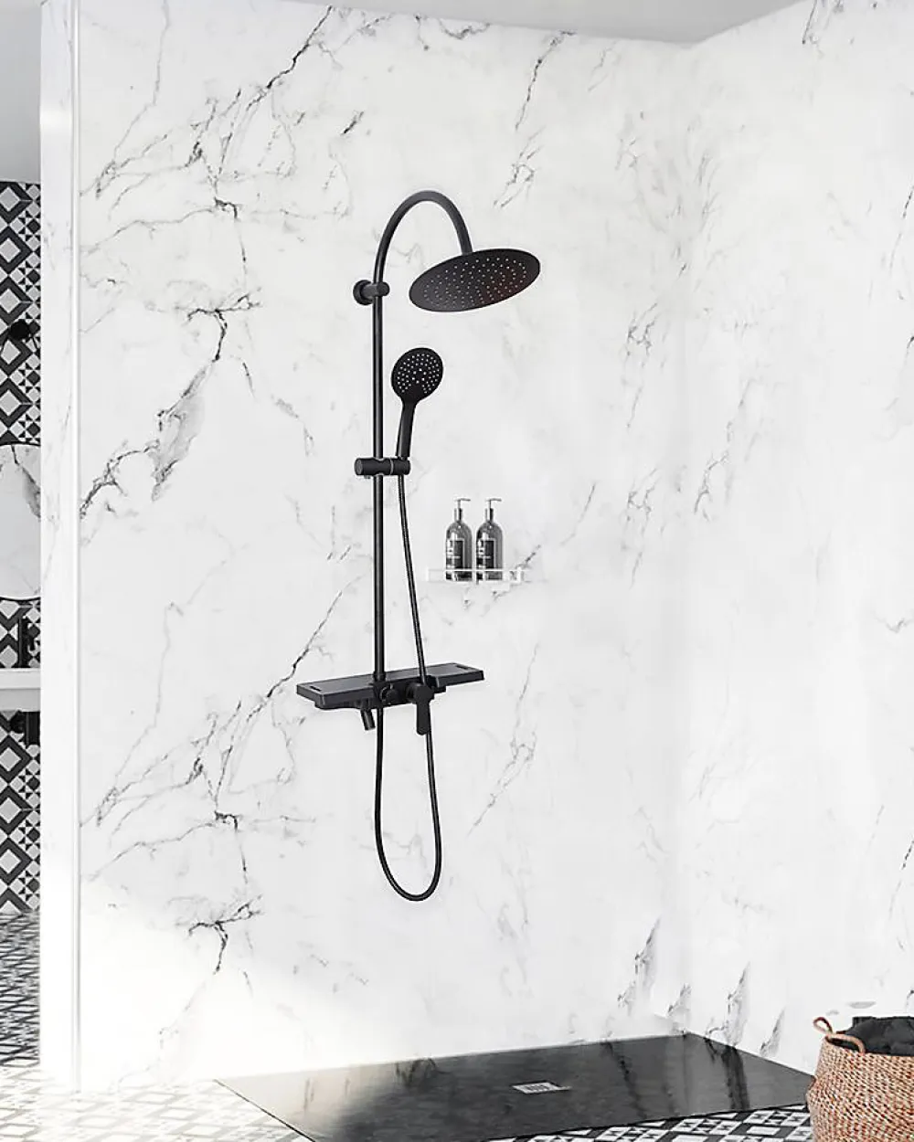 Colonne De Douche Mécanique|Rea Kit De Douche Vigo Black 51,5X40X99Cm