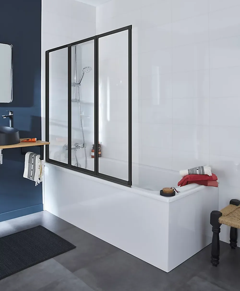 Colonne De Douche Sans Robinetterie|GoodHome Kit de douche sans robinetterie avec douchette 3 jets + barre réglable + flexible chrome Cavally