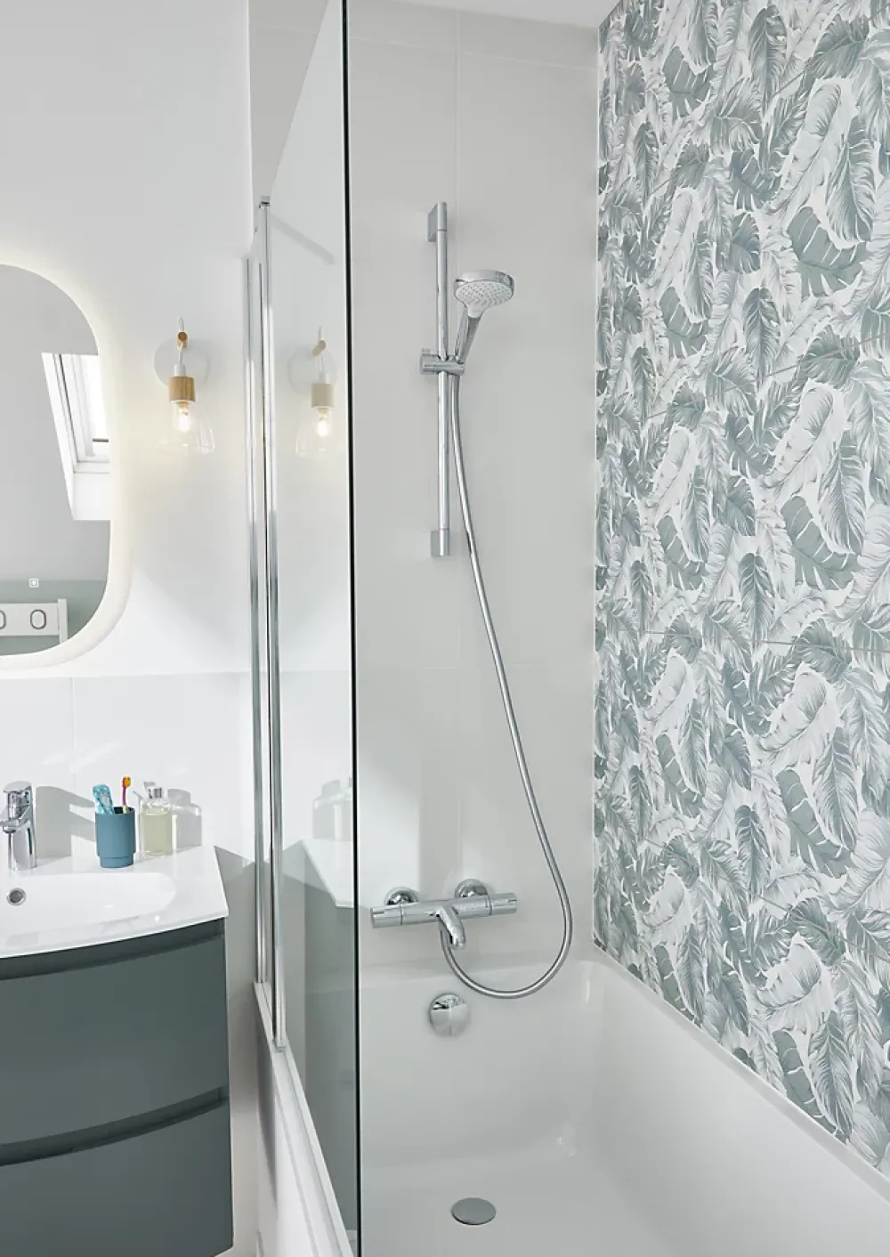 Hansgrohe Kit de douche sans robinetterie avec douchette 3 jets + flexible + barre réglable Croma Select S Vario