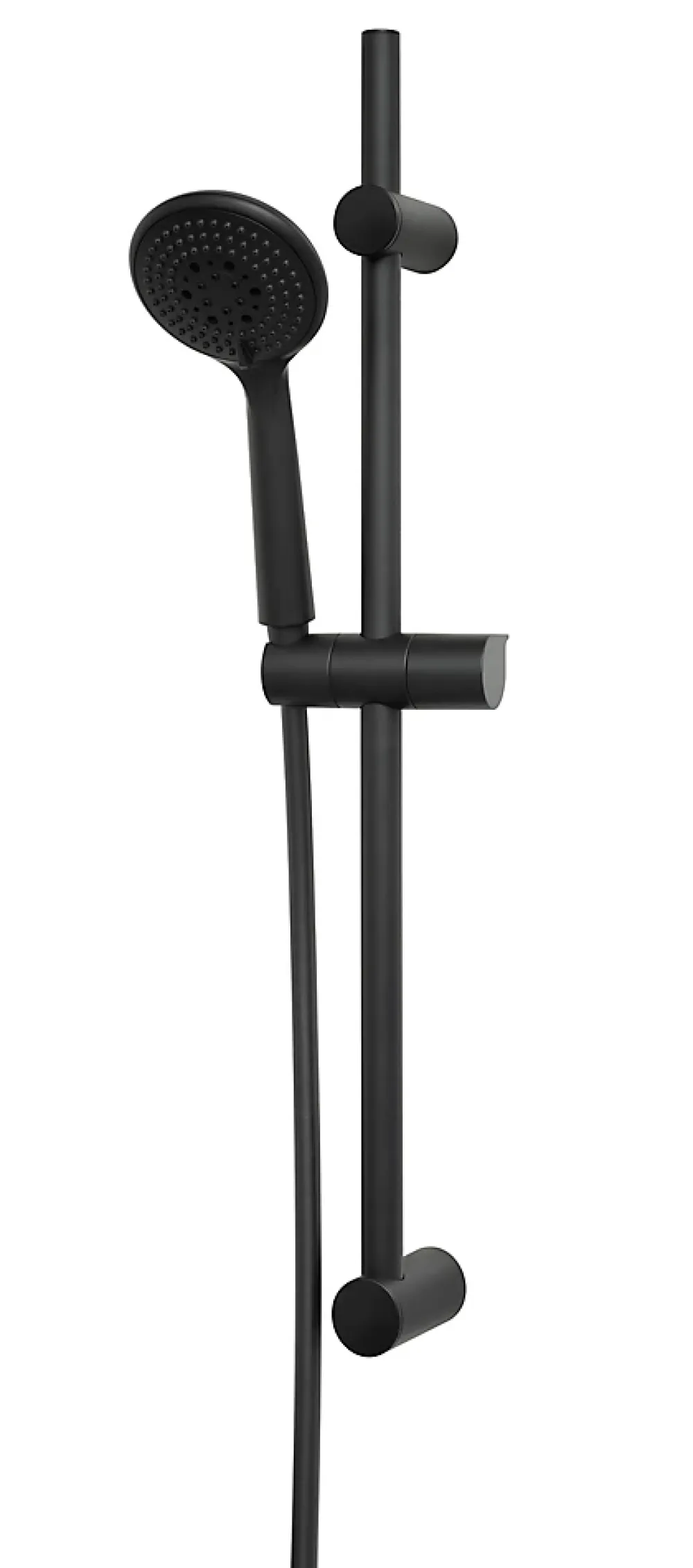 GoodHome Kit de douche sans robinetterie avec douchette 3 jets + flexible + barre réglable noir Cavally