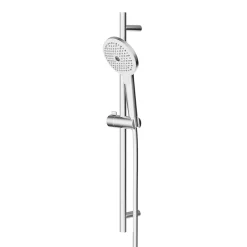 GoodHome Kit de douche sans robinetterie avec douchette 3 jets + flexible + barre réglable chrome Kolima