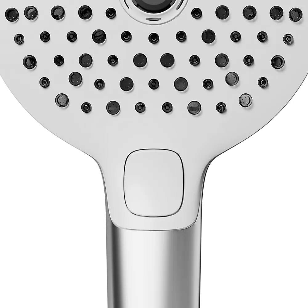GoodHome Kit de douche sans robinetterie avec douchette 3 jets + flexible + barre réglable chrome Kolima
