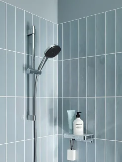 Grohe Kit de douche sans robinetterie avec douchette 2 jets + flexible + barre chrome, Vitalio Comfort 110