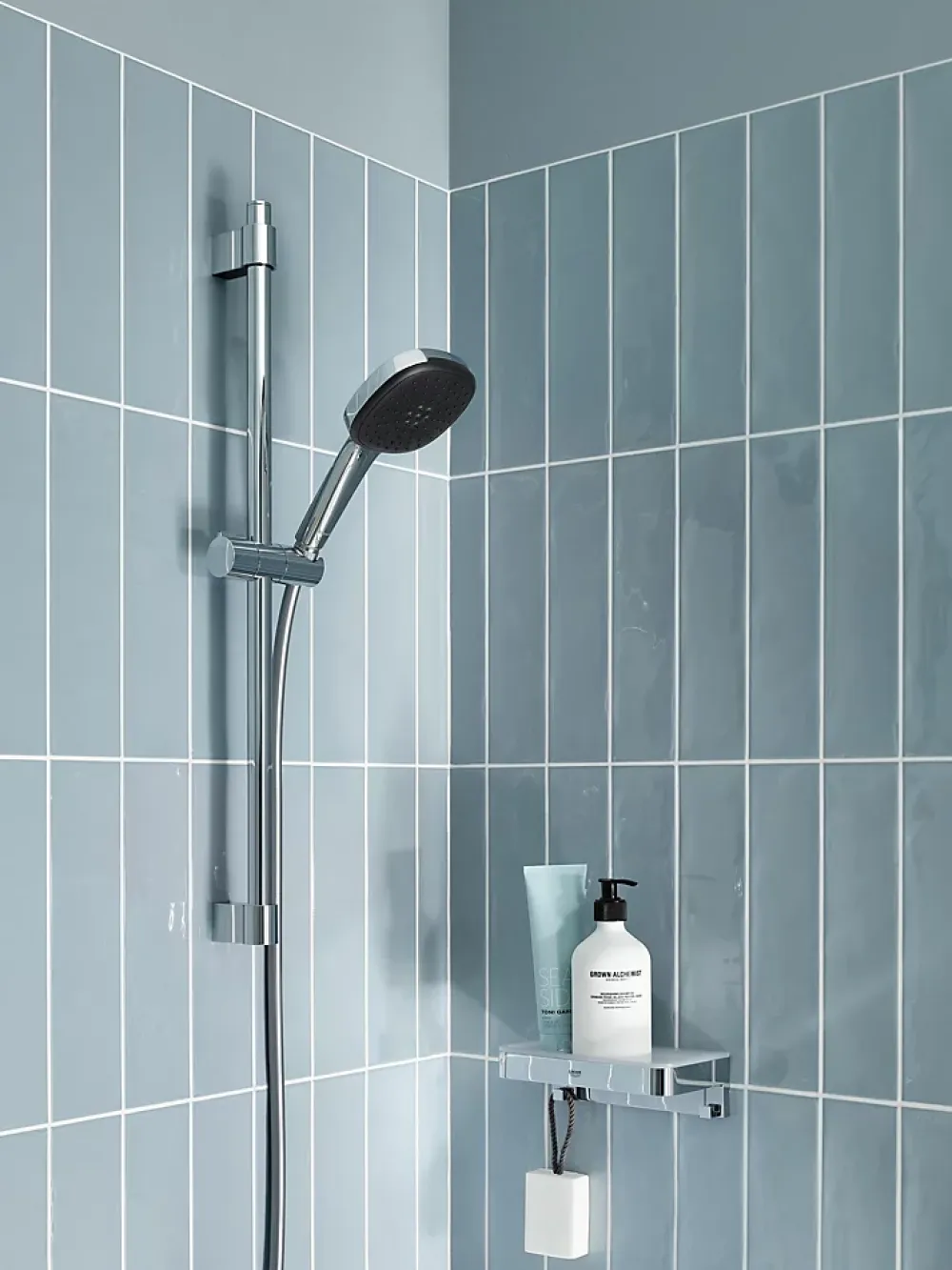 Grohe Kit de douche sans robinetterie avec douchette 2 jets + flexible + barre chrome, Vitalio Comfort 110