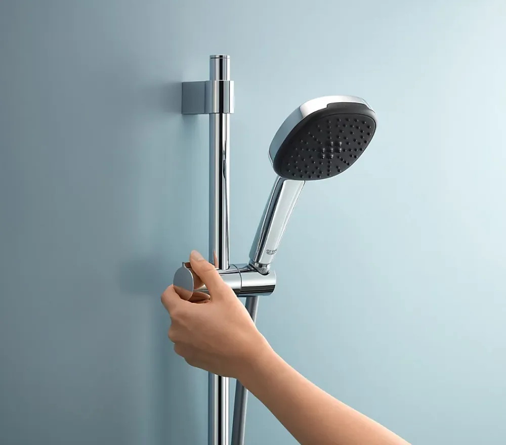 Grohe Kit de douche sans robinetterie avec douchette 2 jets + flexible + barre chrome, Vitalio Comfort 110