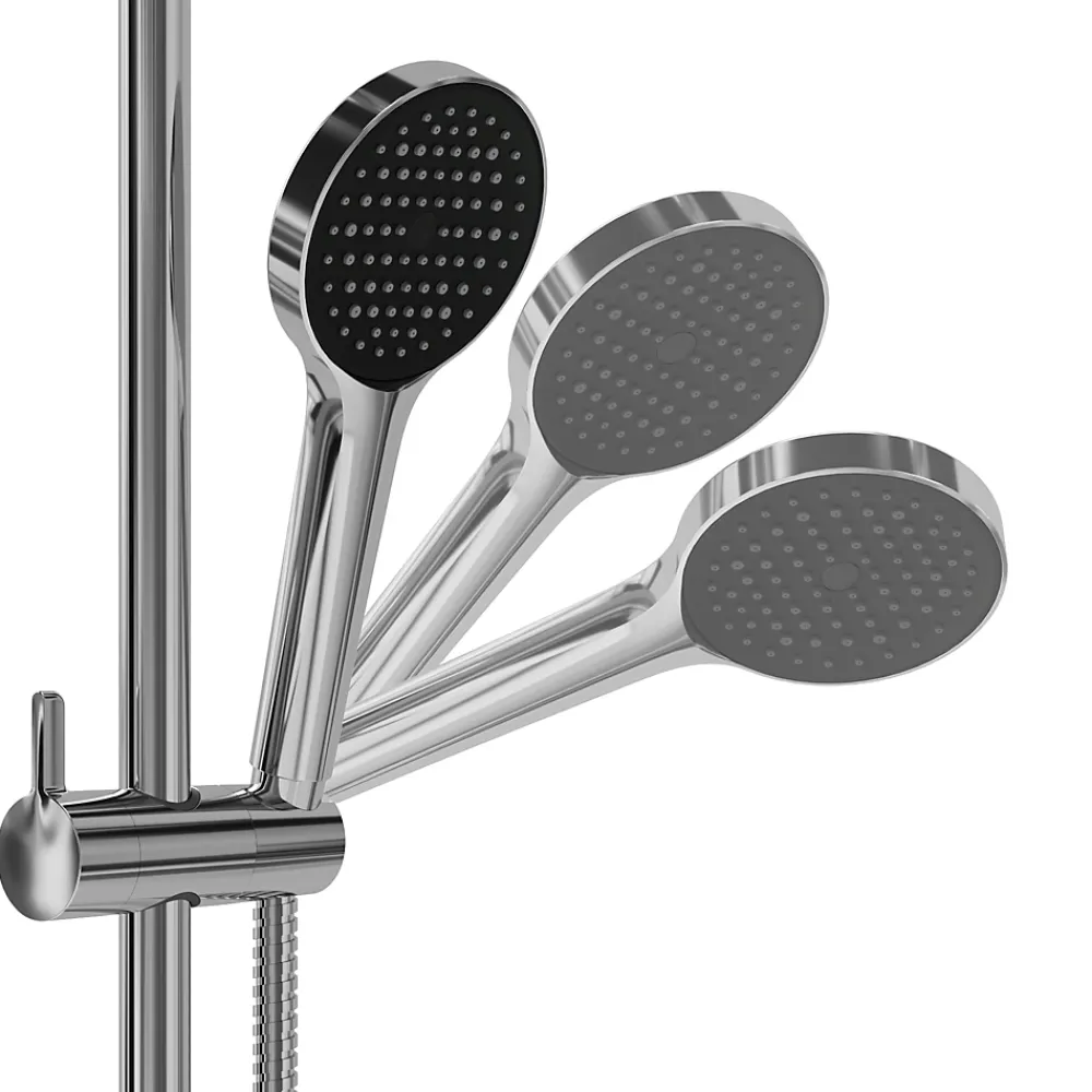 Colonne De Douche Thermostatique|GoodHome Kit de douche sans robinetterie avec pomme de tête, douchette et barre chrome Maza