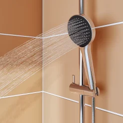 Colonne De Douche Thermostatique|GoodHome Kit de douche sans robinetterie avec pomme de tête, douchette et barre chrome Maza