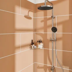 Colonne De Douche Thermostatique|GoodHome Kit de douche sans robinetterie avec pomme de tête, douchette et barre chrome Maza