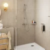 Hansgrohe Kit de douche sans robinetterie avec douchette 2 jets + flexible + barre réglable, chrome, EcoSmart Vernis Blend