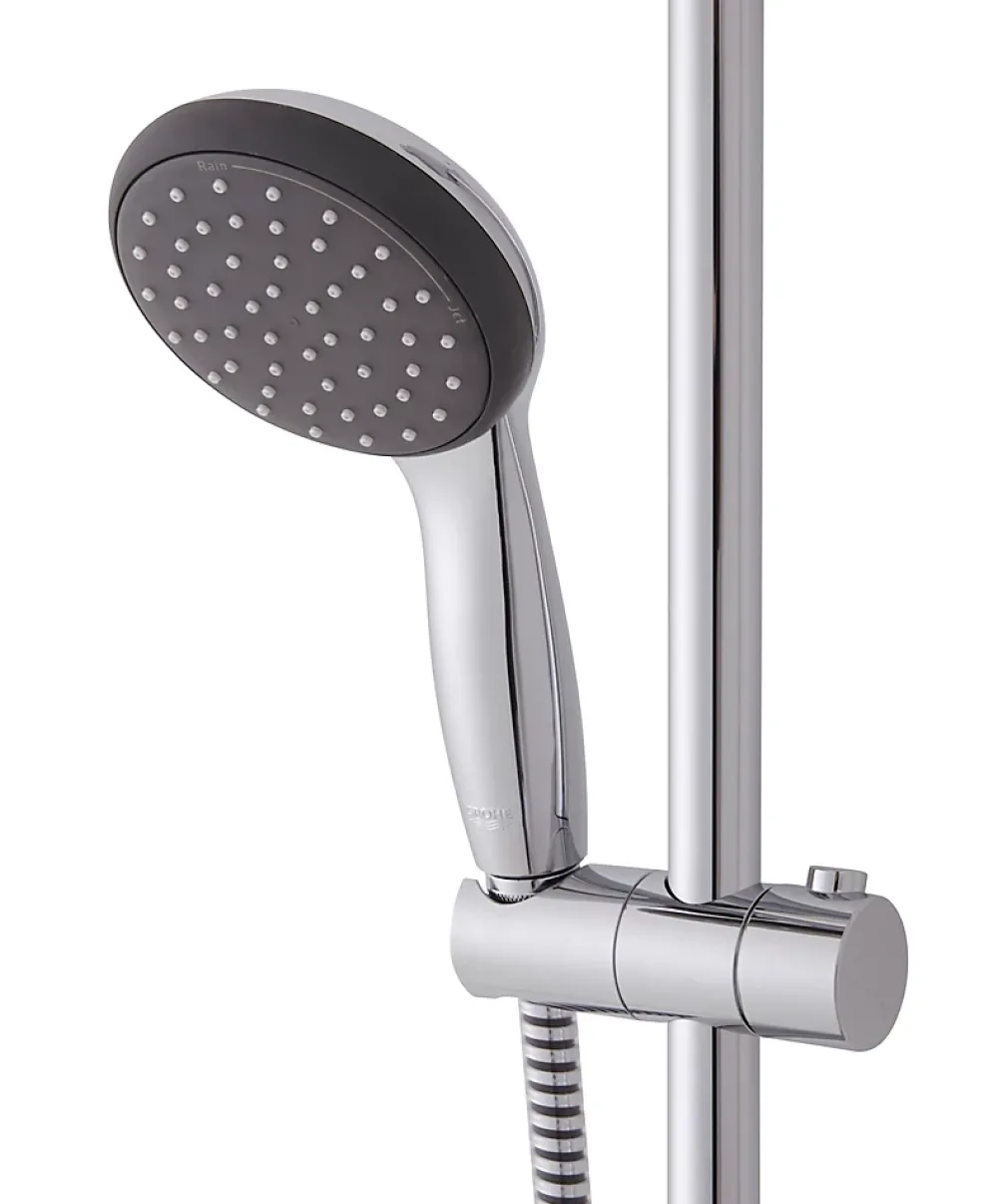 Grohe Kit de douche sans robinetterie avec douchette 2 jets + flexible + barre réglable, chrome, Vitalio Start 100