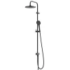 GoodHome Kit de douche sans robinetterie avec pomme de tête, douchette et barre noir Maza