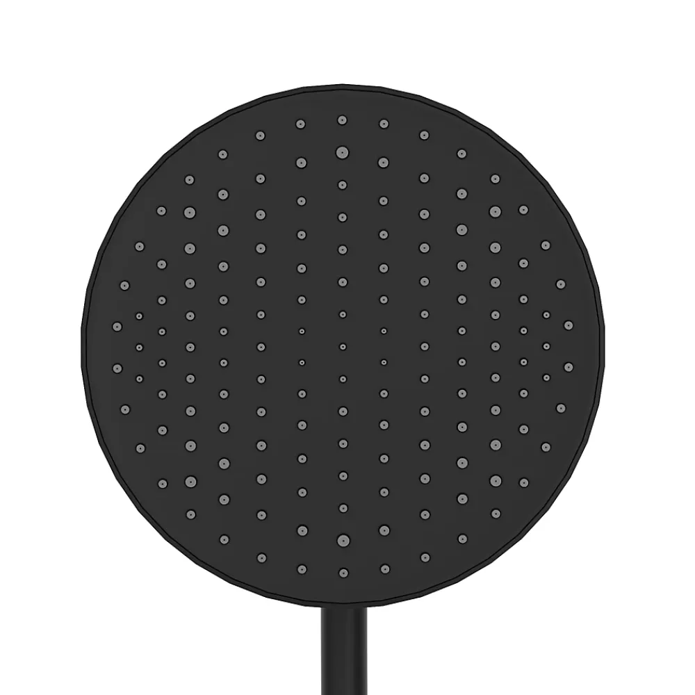 GoodHome Kit de douche sans robinetterie avec pomme de tête, douchette et barre noir Maza