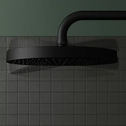 GoodHome Kit de douche sans robinetterie avec pomme de tête, douchette et barre noir Maza