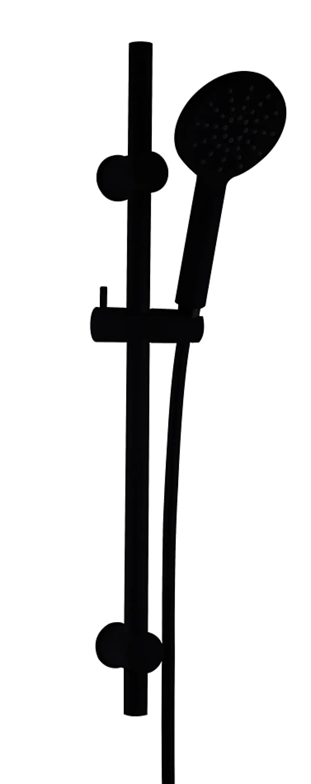 Essebagno Kit de douche sans robintetterie avec douchette 3 jets + flexible + barre de douche, noir, New Oneo