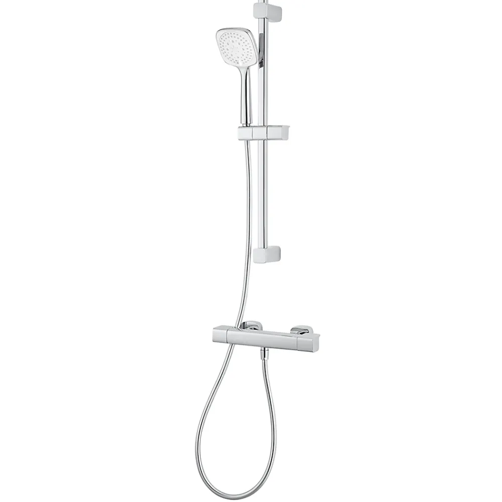 Colonne De Douche Thermostatique|GoodHome Kit de douche thermostatique chrome Teesta