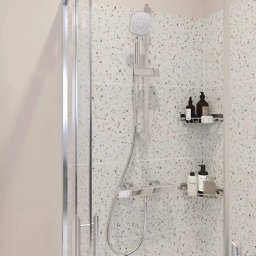 Colonne De Douche Thermostatique|GoodHome Kit de douche thermostatique chrome Teesta